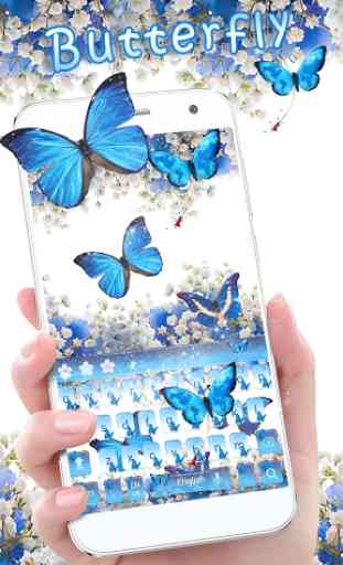 Blue Butterfly Keyboard Theme 1