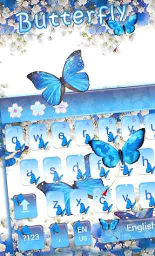 Blue Butterfly Keyboard Theme 2