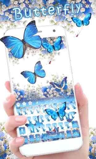 Blue Butterfly Keyboard Theme 4