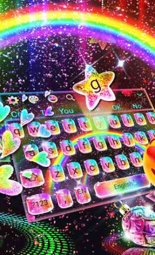 Colorful Rainbow Glisten Keyboard Theme 3