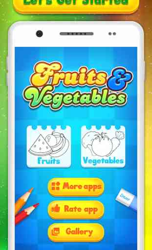 Fruits Vegetables Drawing Book & Coloring Book 1