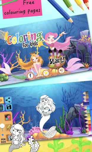 Mermaid coloring pages 1