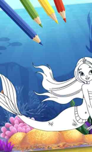 Mermaid coloring pages 2
