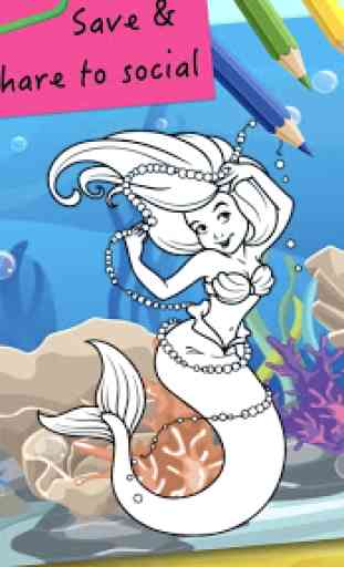 Mermaid coloring pages 4
