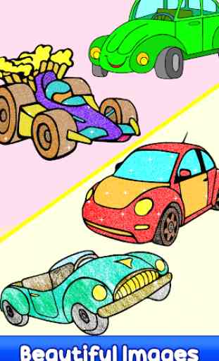 Cars Paint by Number - Kids Color, Glitter Pages 2