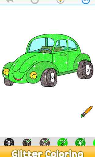 Cars Paint by Number - Kids Color, Glitter Pages 3