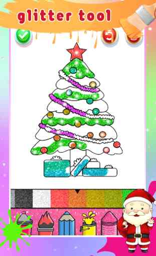 Christmas Coloring Book Glitter For Kids 2