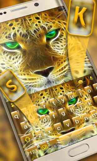 Golden Attacking Cheetah Keyboard Theme 1