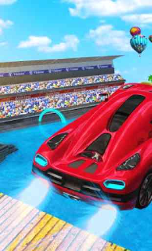 Water Car Stunt Racing 2019: 3D Cars Stunt Games 3