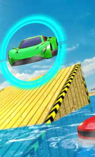Water Car Stunt Racing 2019: 3D Cars Stunt Games 4