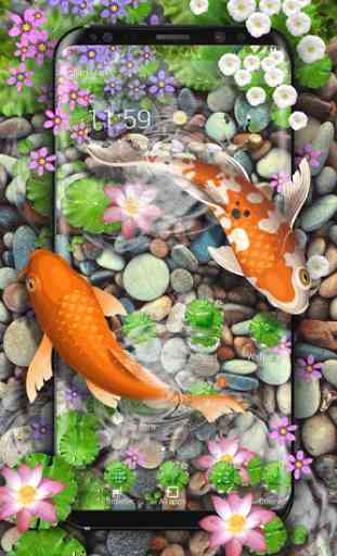 3D Koi Fish Theme and Animated Ripple Effect 1