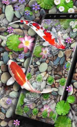 3D Koi Fish Theme and Animated Ripple Effect 3