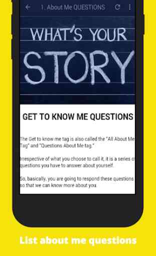 About Me Questions 2