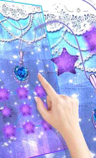 Blue diamond necklace sparkling love theme 4
