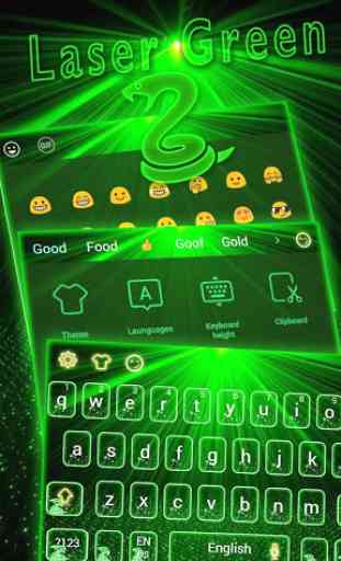 Green laser Keyboard Theme Neon Light 3
