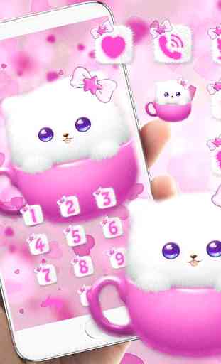 Kitty Theme Cup Cat Wallpaper 4