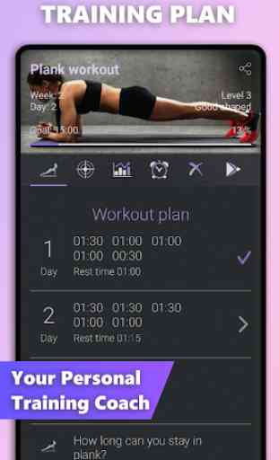 Plank Workout - Fat Burning Home Workout for Women 1