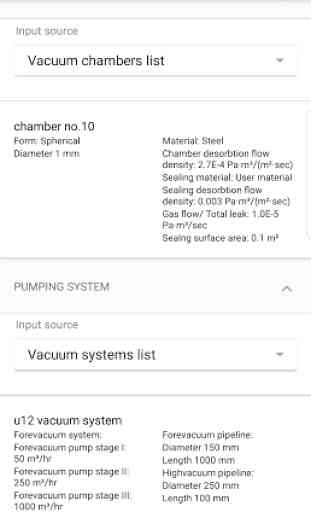 Vacuum app vacuum system pumping curve calculation 4
