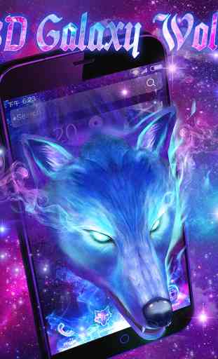 3D Galaxy Wolf Theme 2