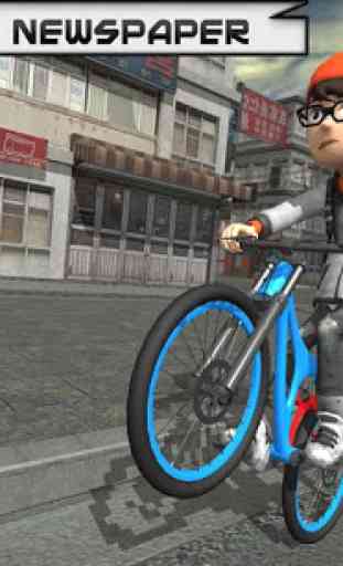 Bicycle Rider Racer Throw Paper in Bicycle Games 2