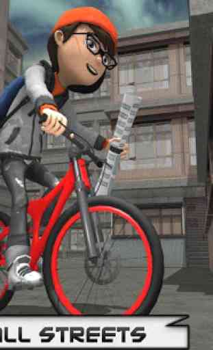 Bicycle Rider Racer Throw Paper in Bicycle Games 3