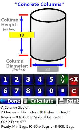 Concrete / Cement Estimating Calculator 3