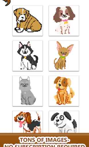 Dogs Color by Number - Pixel Art, Sandbox Coloring 1