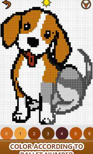 Dogs Color by Number - Pixel Art, Sandbox Coloring 2
