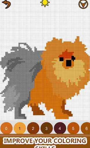 Dogs Color by Number - Pixel Art, Sandbox Coloring 3