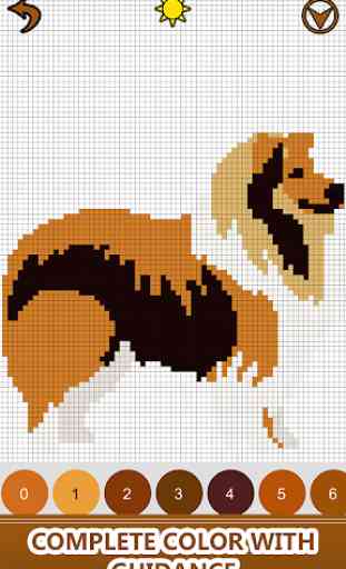 Dogs Color by Number - Pixel Art, Sandbox Coloring 4