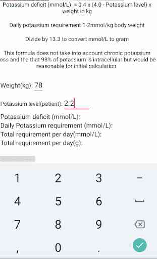 Hypokalemia potassium replacement calculator 2