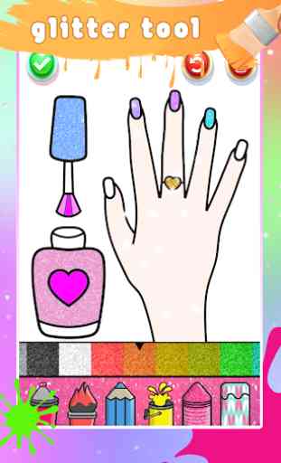 Glitter Nail Drawing Book and Coloring Game 3