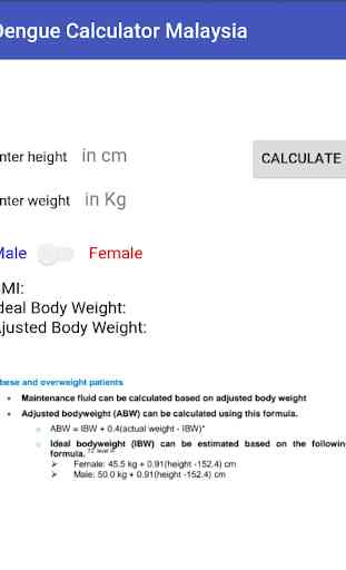 Simple ABW IBW BMI weight Calculator Dengue MDC 1