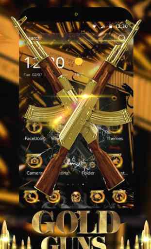 Gold Revolver Gun AK47 SMG Theme 2