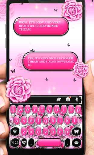 Pink Rose Bow Keyboard Theme 1