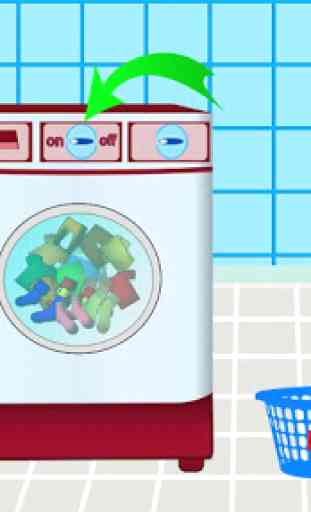 Washing and Ironing Clothes: Kids Laundry Game 4