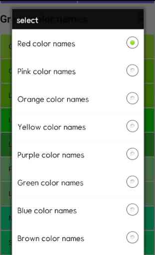 Names of RGB colors designer 2