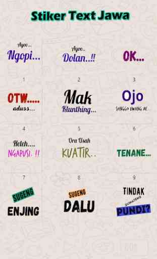 Sticker Text Bahasa Jawa - WaStickersApp 1
