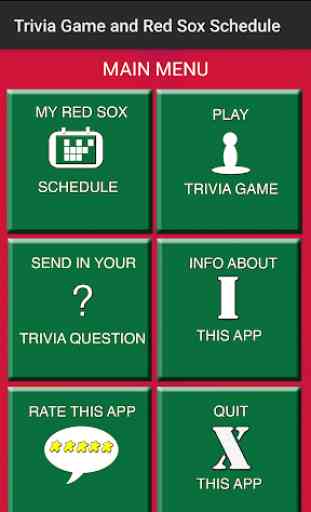 Schedule for Boston Red Sox fans and Trivia Game 1