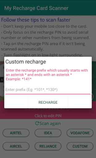 Airtel, Idea, Vodafone Recharge Card Scanner 2