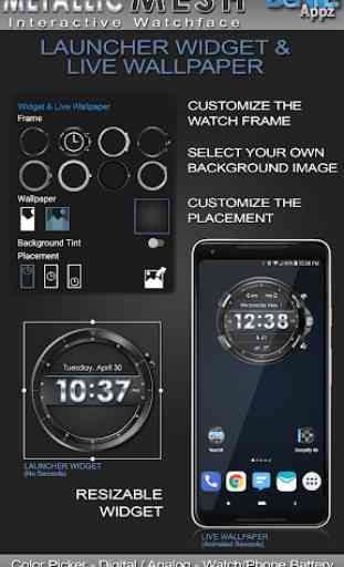 Metallic Mesh HD WatchFace Widget & Live Wallpaper 2