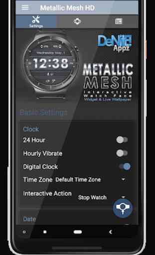 Metallic Mesh HD WatchFace Widget & Live Wallpaper 4