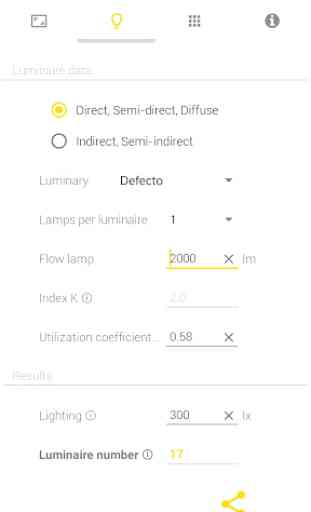 Calculation of lighting Pro 1