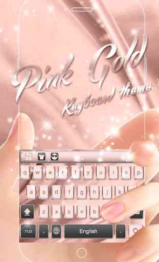 Pink Gold Keyboard Theme 3