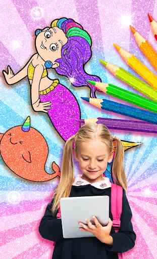 Rainbow Glitter Coloring Book Mermaids 4