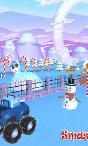 Snowman Monster Car Christmas Train: Gift Collect 1