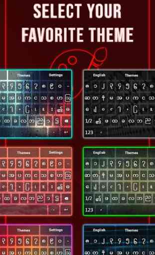 Zawgyi Myanmar keyboard: Myanmar Language Keyboard 3