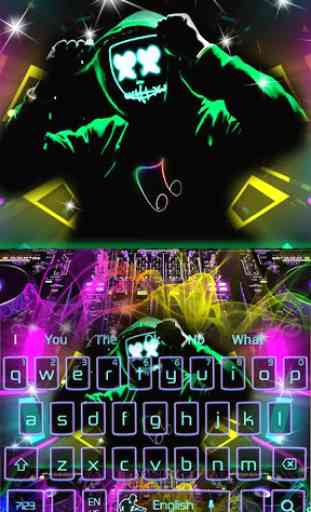 Cool Neon DJ Keyboard Theme 4