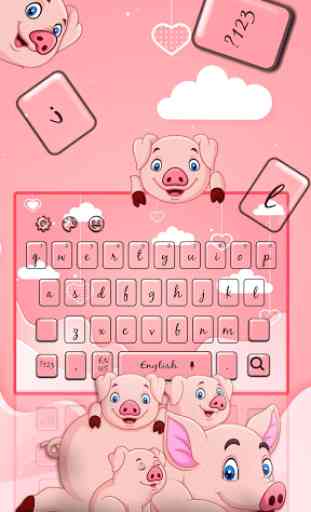 Cute Piggy Family Keyboard Theme 1