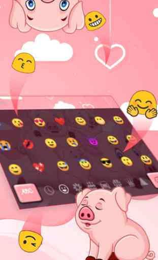 Cute Piggy Family Keyboard Theme 3